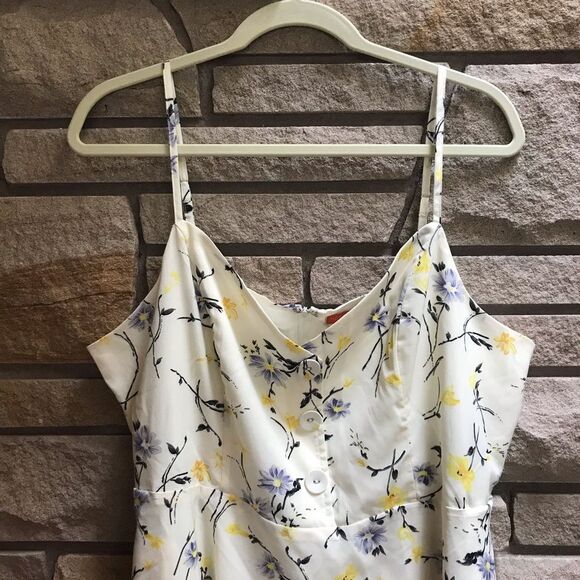 ModCloth Living Lightheartedly Sundress Ivory Print XL - Picture 5 of 8